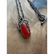 補貨上架︱GEORG JENSEN 喬治傑生｜2005 紅玉髓 年度項鍊｜丹麥製｜T 扣鍊︱附原盒彩卡︱現貨