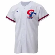 【MIZUNO 美津濃】短袖上衣 男 中華隊 開扣球衣 CT 白 12TCDM0101