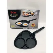 ( 適用IH爐 ) 正韓國大理石重力鑄造 3孔 煎蛋鍋 平煎鍋 早餐鍋
