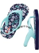 貓仔仔美國童裝-賠本出清 old navy 全新嬰兒藍小碎花圖案款夾腳/人字涼鞋-10/11-免運費