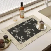 【吸水止滑隔熱】復古花卉硅藻泥吸水墊吧檯廚房洗碗池檯面瀝水墊碗盤杯子乾燥餐墊 廚房瀝水墊 水龍頭吸水墊 珪藻土吸水墊 軟