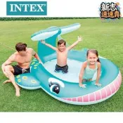 【國際嚴選】INTEX57440心寬家居鯨魚噴水水池創意兒同充氣戲水池寶寶海洋池