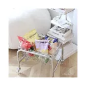 (店+)#免運#熱賣#居家 零食收納籃移動小推車置物架小紅書衕款提手購物籃子家用宿捨