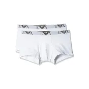 (店+)【EMPORIO ARMANI】阿瑪尼 SS22 棉質印花四角內褲 男款 2條裝 白色