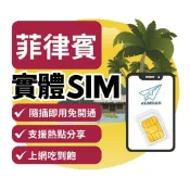 【eSIM自由飛】菲律賓 實體SIM卡｜即插即用 免開通  宿霧 長灘島 馬尼拉 全境內 網卡 上網sim卡