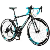 【StepDragon】SRA-210 破風者 日本Shimano 21速 公路車(黑藍)-【台中-大明自行車】