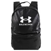 【Balenciaga 巴黎世家】Under Armour聯名小羊皮後背包(黑)