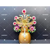 📣新益佛具商行📣 鳳束冠 安金紙帽鳳冠 鳳凰 單鳳束冠 單鳳冠 正金箔安金 女神 母娘 王母 金母 九天玄女 地母 仙姑