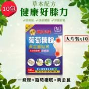 10包100片入  草地狀元 精武金牌- 遠紅外線 葡萄糖胺 黃金薑貼布 伸縮透氣芳香型 一條根 [ 大尺寸10片裝]