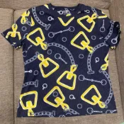 愛馬仕🐎hermes 藍黃配色 二手 經典上衣 t-shirt❤️