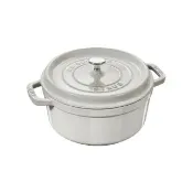 【STAUB】圓形琺瑯鑄鐵鍋20cm-松露白/2.2L(德國雙人牌集團官方直營)