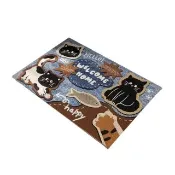 【iSFun】吸水珪藻土 浴室廚房軟地墊50x80cm(牛仔小貓)