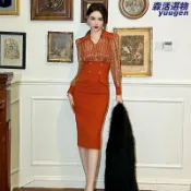 森活選物 【高腰包臀】OL連衣裙 通勤洋裝 職業裙 拼接翻領 長袖洋裝 修身顯瘦 氣質優雅 上班穿搭 2026春裝新款 女裝