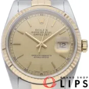 【DOKODEMO】勞力士 Datejust 男士腕錶，馬賽克錶盤，Datejust 男士 16233(S)，18K 黃金/不銹鋼，顏色飾面，1993 年，成色極佳 [二手]