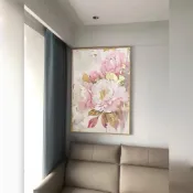 (店+)【新麗畫廊】四十年老店專售手繪油畫高級歐式金箔牡丹花花開富貴藝術掛畫客廳玄關買畫首選四十年畫廊老店經營品質保證