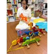 台灣現貨 木製拉繩動物玩具 大象  高品質寶寶學步車 幼兒早教益智拖拉車 可愛 木頭 繞珠 手眼協調 小肌肉鍛煉 搖搖馬