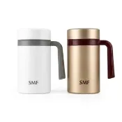 【SMF】骨瓷保溫杯．握把款．真陶瓷內膽．475ml (喝護杯)