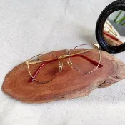 彩虹碎點雕花 18k鏡框眼鏡 古董目著 フレーム/めがね / glasses