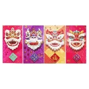 【摩達客】農曆春節開運☆時尚彩色高雅風獅頭藝術紅包袋(8入)