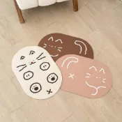 (店+)【Hoom 禾慕生活】可愛の貓咪吸水軟地墊 浴室地墊 硅藻土地墊 珪藻土地墊 吸水地墊 硅藻土軟地墊 矽藻土地墊 矽藻土軟地墊