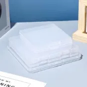 透明pp帶蓋扁盒塑料盒 方形塑膠卡片整理盒零件物料全新料包裝盒