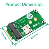 新品 M.2（NGFF）鍵 B 轉 Mini pcie 轉接卡 4G/5G 模塊變壓器，帶 SIM 卡槽