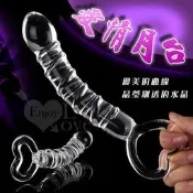 【現貨】愛情月台‧螺旋纏繞拉拉環水晶玻璃棒【跳蛋.按摩棒.自慰器.名器.R-20.GENMU】