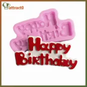 ATTACT 生日快樂形狀矽膠模具 Sugarcraft 和巧克力模具蛋糕裝飾工具 TW