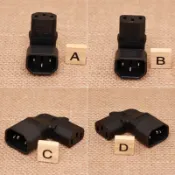 【現貨】  發燒電源線品字尾 L型 轉換頭 轉接座