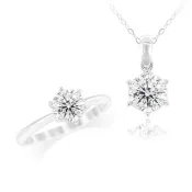 【AURORA 歐羅拉】GIA 30分 F color 圓形  天然真鑽 白K金 鑽戒 鑽墜 經典(二擇一)