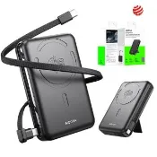 【AIDOGA】Qi2 10000mAh 磁吸無線充電行動電源支架PD雙向快充 Magsafe Wh/台灣BSMI/中國CCC+QRCode