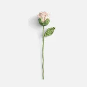 (店+)【HOLA】奧可利鉤針毛線小花插玫瑰花24cm 淺粉