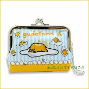 asdfkitty可愛家精品店 asdfkitty賠錢出清特價 蛋黃哥 雙珠扣零錢包-大-防水材質-大尺寸-可放耳機.充電線.卡類.佛珠-日本正版