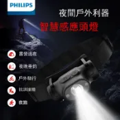 貓與鼠百貨店 飛利浦SFL1851頭戴式遠射強光手電筒戶外野營便攜手電感應式頭燈