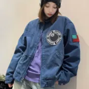 全館免運 Stussy x Denim Tears 聯名款 黑8拉鏈外套 復古夾克 刷毛外套 美式街頭保暖外套 男女同款