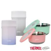 THERMOS膳魔師 (超值2入) 不鏽鋼真空食物燜燒罐500ml+凱菲隔熱碗1200ml(JBN-502+TC-BOWL)