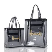  Harrods PVC手提袋 透明款 英倫名品 哈洛德 藝文復古尚印花 手提袋 PVC 高品質時尚手提袋