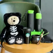 Starbucks官方正品！ 星巴克杯子2024綠幽萬聖節幽靈裝扮小鬼夜光螢光綠不銹鋼保溫杯馬克杯咖啡杯果汁珍奶茶水杯