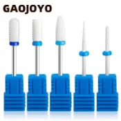  5 件陶瓷美甲磨頭組,適用於電動修甲磨機,適用於铣削切割、指甲銼刀與修護配件