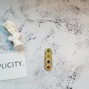 黃銅片釘珠胸針中國風旗袍胸花