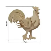 木製立體拼圖 雞 公雞 動物 立體拼圖 動物立體塗鴉拼圖 益智 手工拼插 DIY木製 拼圖 積木模型