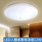 人體感應吸頂燈12W 230MM 節能省電燈 樓梯陽台燈 浴室燈 玄關燈 廁所燈 台灣現貨【AM490】