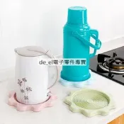 熱水壺開水瓶墊子暖水壺托盤家用多功能塑料花邊防滑隔熱墊瀝水盤 (北歐粉 100g) 047-01807