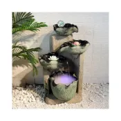 (店+)新品上架 假山流水盆 景觀家居 飾品 樹脂工藝 門廳大堂 擺件 飾荷花噴泉 清泉流水