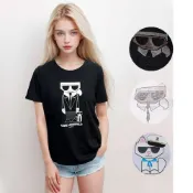 Karl Lagerfeld 卡爾 女款 黑白兩色 老佛爺 貓咪 圖案 圓領T恤