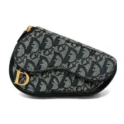 正品 Christian Dior 克裡斯汀‧迪奧 馬鞍包 小包 Monogram 帆布 藍色 日本直送