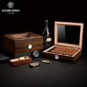 【現貨可開發票】CIGARLOONG茄龍雪茄盒雪松木大容量雙區存儲雪茄保濕盒CLA-21KY11