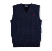 美國百分百【全新真品】Ralph Lauren 麻花 針織衫 RL 背心 上衣 Polo 小馬 XS S 深藍 C085