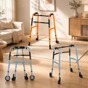 (店+)【NOVA 光星】帶輪型助行器 3吋輪+帶輪煞車 老人助行器 復健助行器 銀髮族助步器 附輪助行器 步行輔助器 鋁合金助行器 台灣製