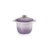 【Le Creuset】琺瑯鑄鐵萬用窈窕鍋18(藍鈴紫-鋼頭-內鍋黑)